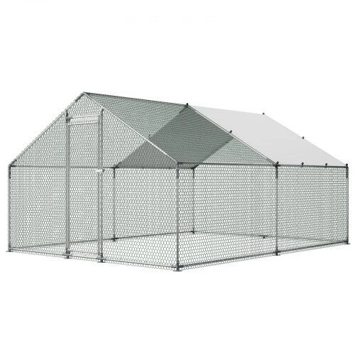 Vevor Vištidė 3x4x2 m metalinė įėjimo su vandeniui atspariu uždengimu
