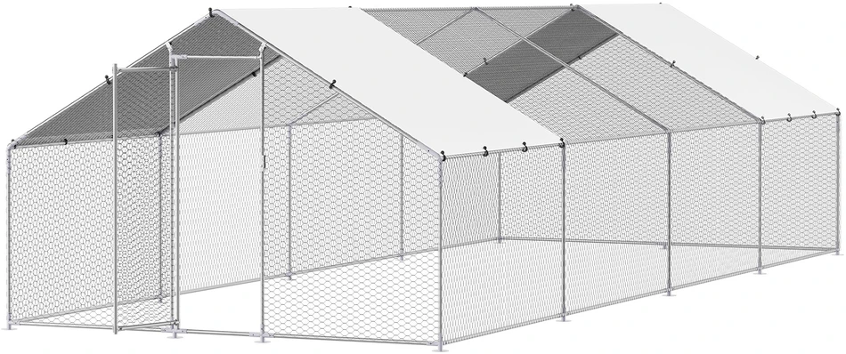 VEVOR Didelė metalinė vištidė 3 x 8 x 2 m