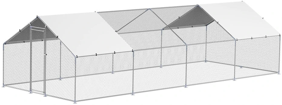VEVOR Didelė metalinė vištidė 3 x 8 x 2 m