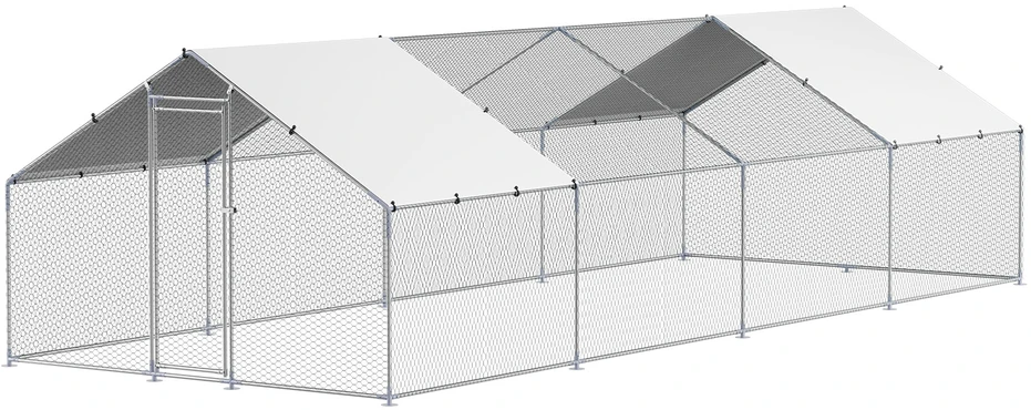VEVOR Didelė metalinė vištidė 3 x 8 x 2 m