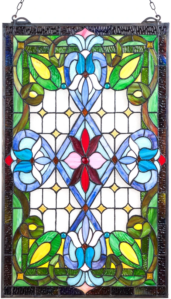 VEVOR Vitražo Panelis, Dekoratyvinis Pakabinamas Menas Namams, Privatumo Langų Uždanga, 73.1 x 42.9 cm, Spalvotas Šviesos Filtras, Vitražinis Langas, Dekoracija