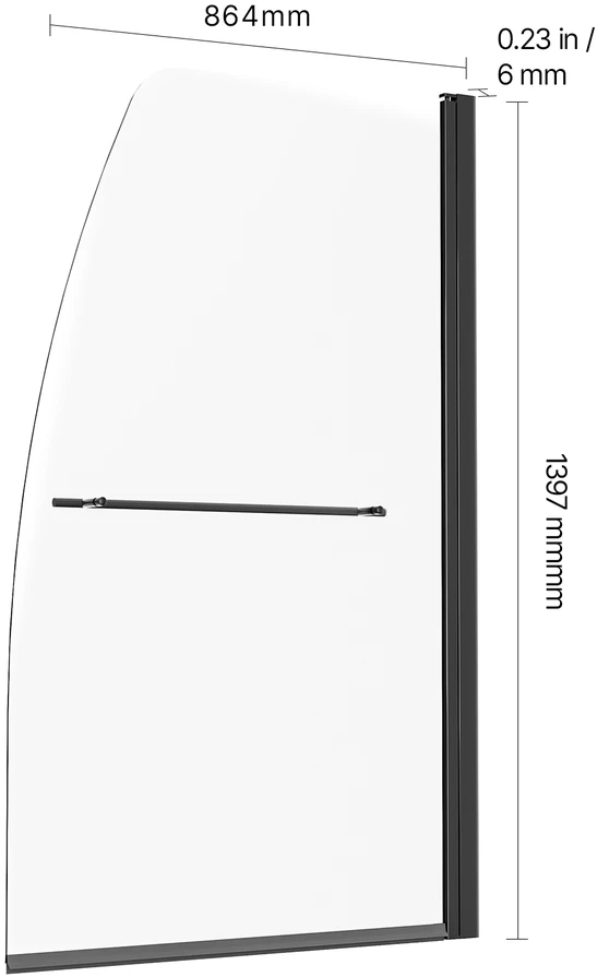 VEVOR Slenkančios vonios dušo durys 86 cm x 140 cm