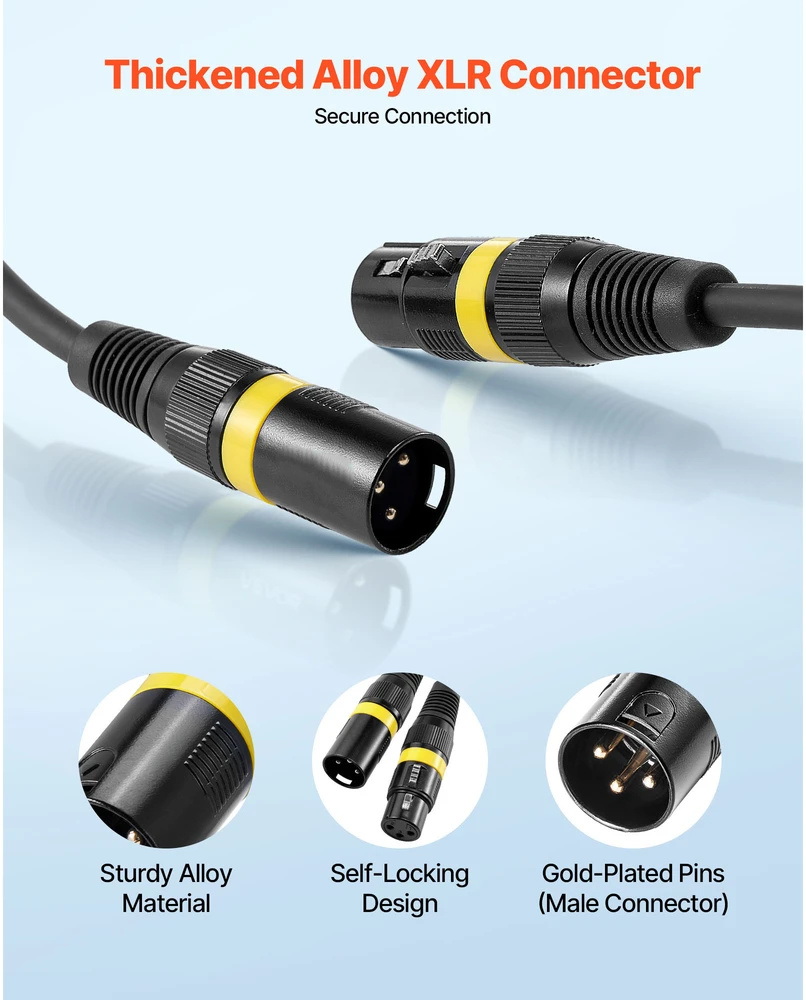 VEVOR XLR laidas 30,48 m mikrofonams
