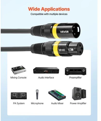 VEVOR XLR laidas 30,48 m mikrofonams