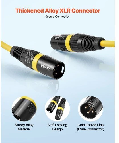 Namų kino sistema VEVOR XLR kabeliai 6,1 m, 6 vnt., mikrofonams
