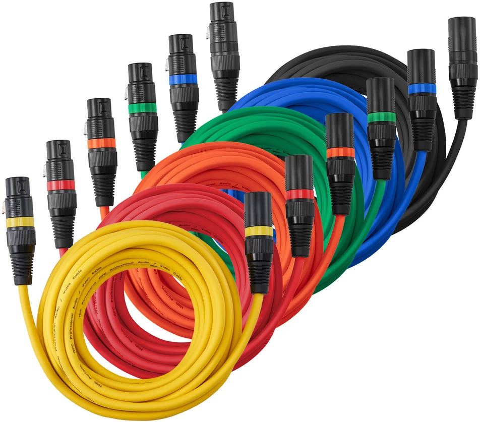 Namų kino sistema VEVOR XLR kabeliai 6,1 m, 6 vnt., mikrofonams