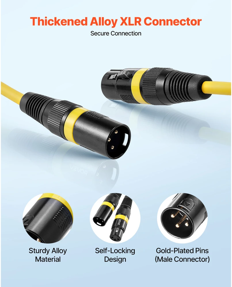 Namų kino sistema VEVOR XLR kabeliai 6,1 m, 6 vnt., mikrofonams