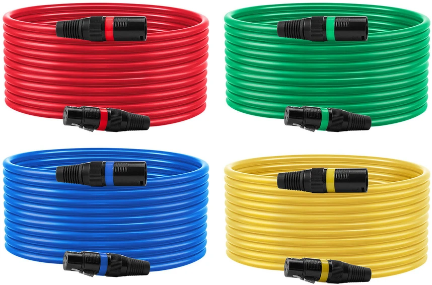 Namų kino sistema VEVOR 7,62 m XLR mikrofono kabeliai, 4 vnt