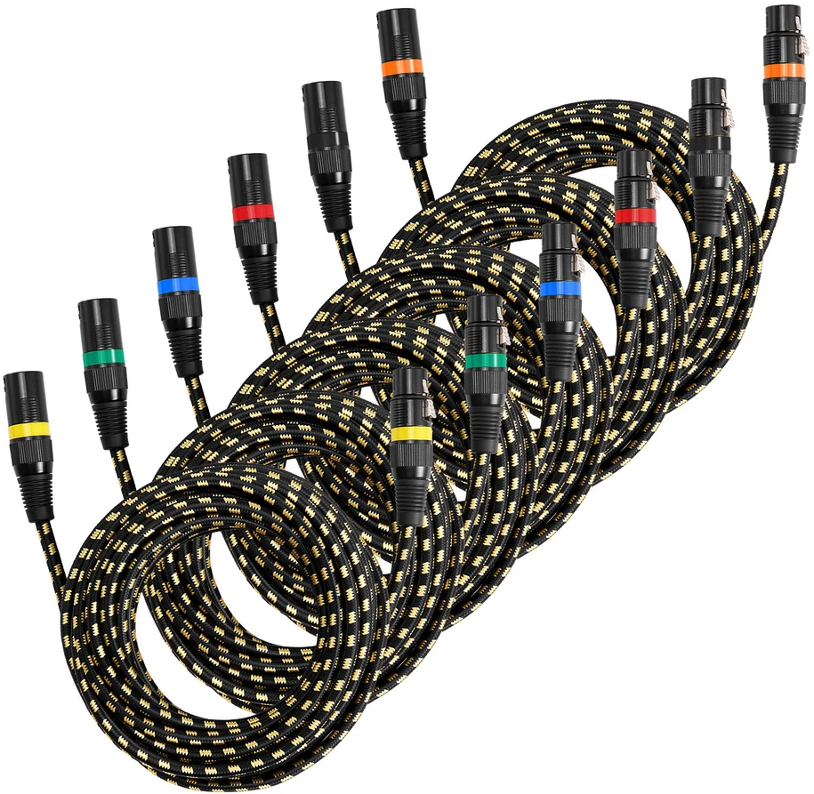 VEVOR 7,62 m XLR kabelis rinkinys, 6 vnt.