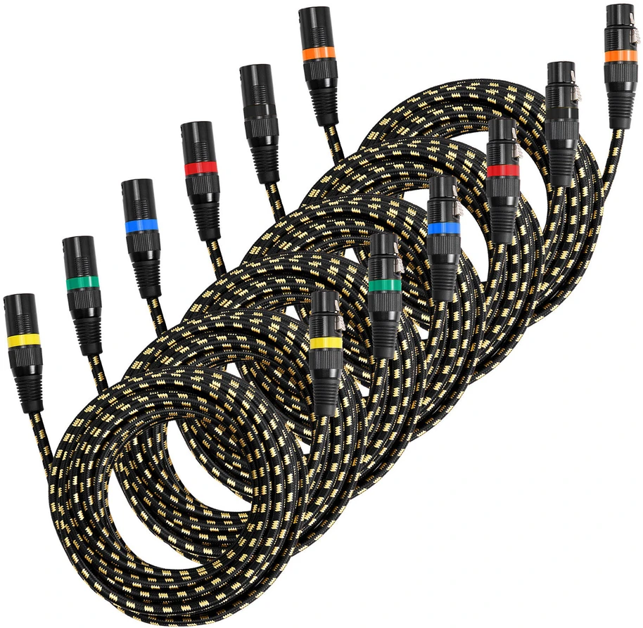 VEVOR 7,62 m XLR kabelis rinkinys, 6 vnt.