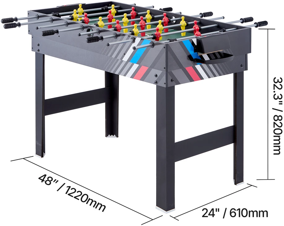 VEVOR 122 cm 4-in-1 stalo žaidimų komplektas