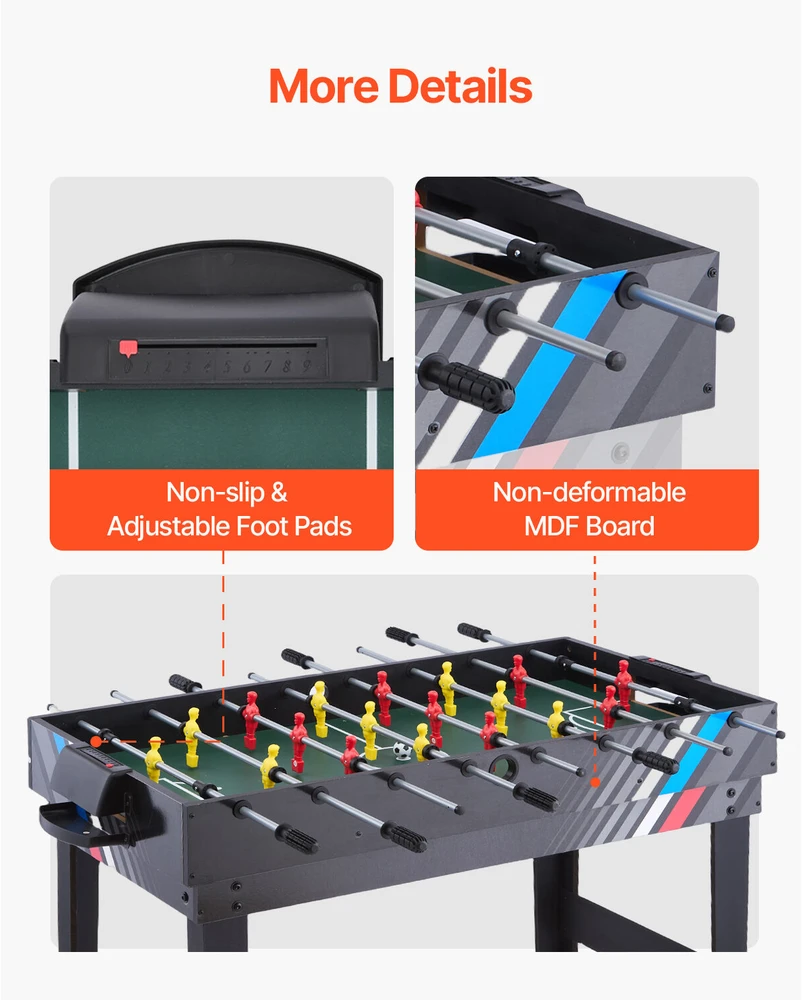 VEVOR 122 cm 4-in-1 stalo žaidimų komplektas