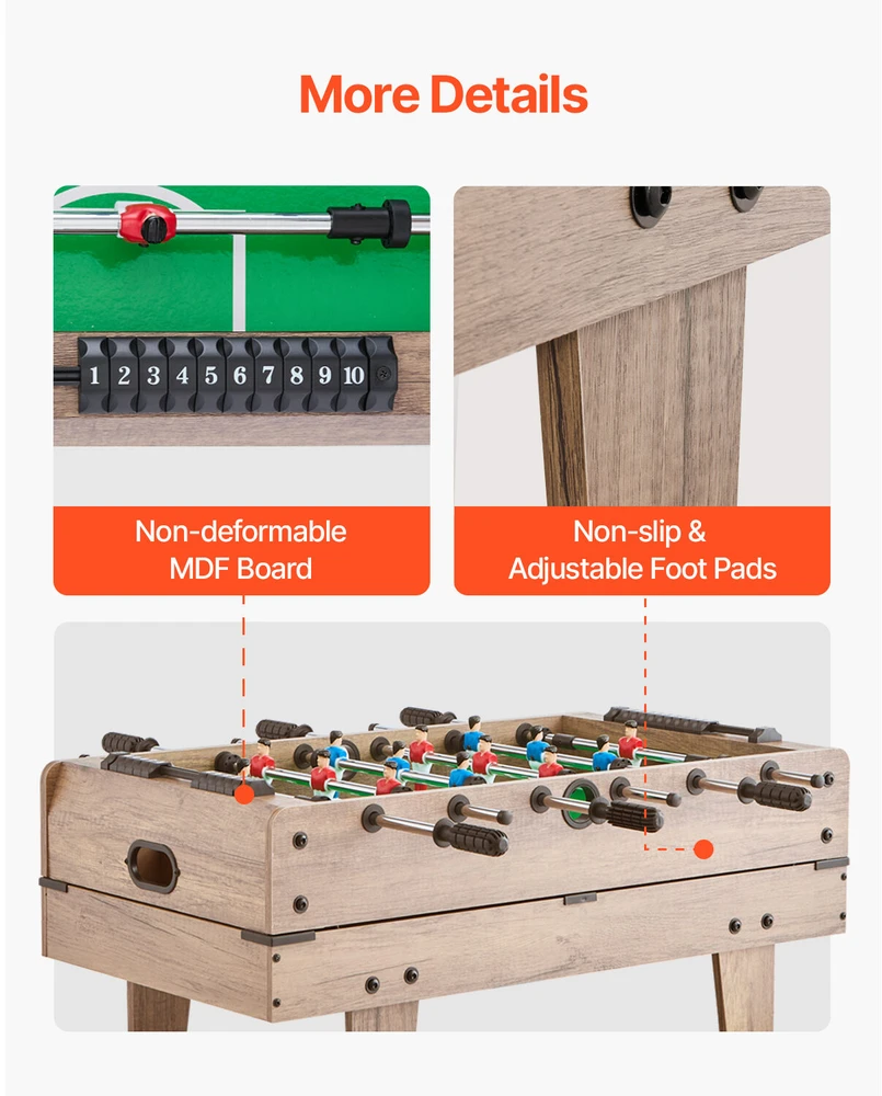 VEVOR 82 cm žaidimų stalas 4-in-1 vaikams
