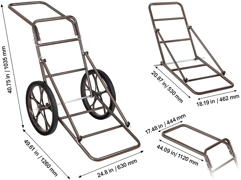 VEVOR Sulankstoma vežimėlis žvėrių pervežimui 227 kg