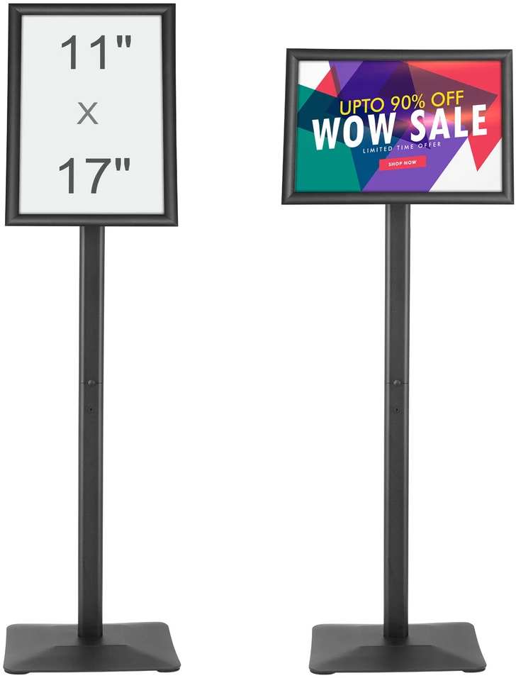 VEVOR Reguliuojamas stovas plakatams, juodas