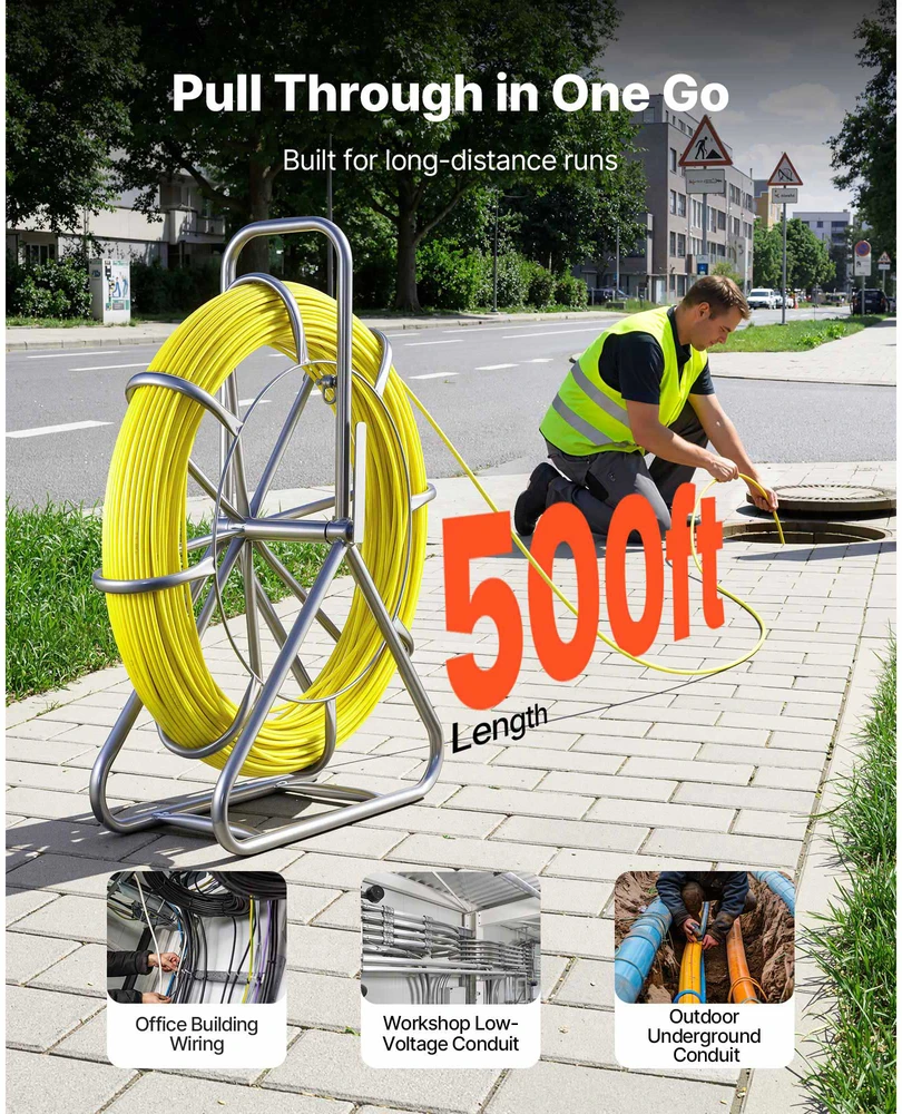 VEVOR Stiklo pluošto kabelių traukiklis su stovu