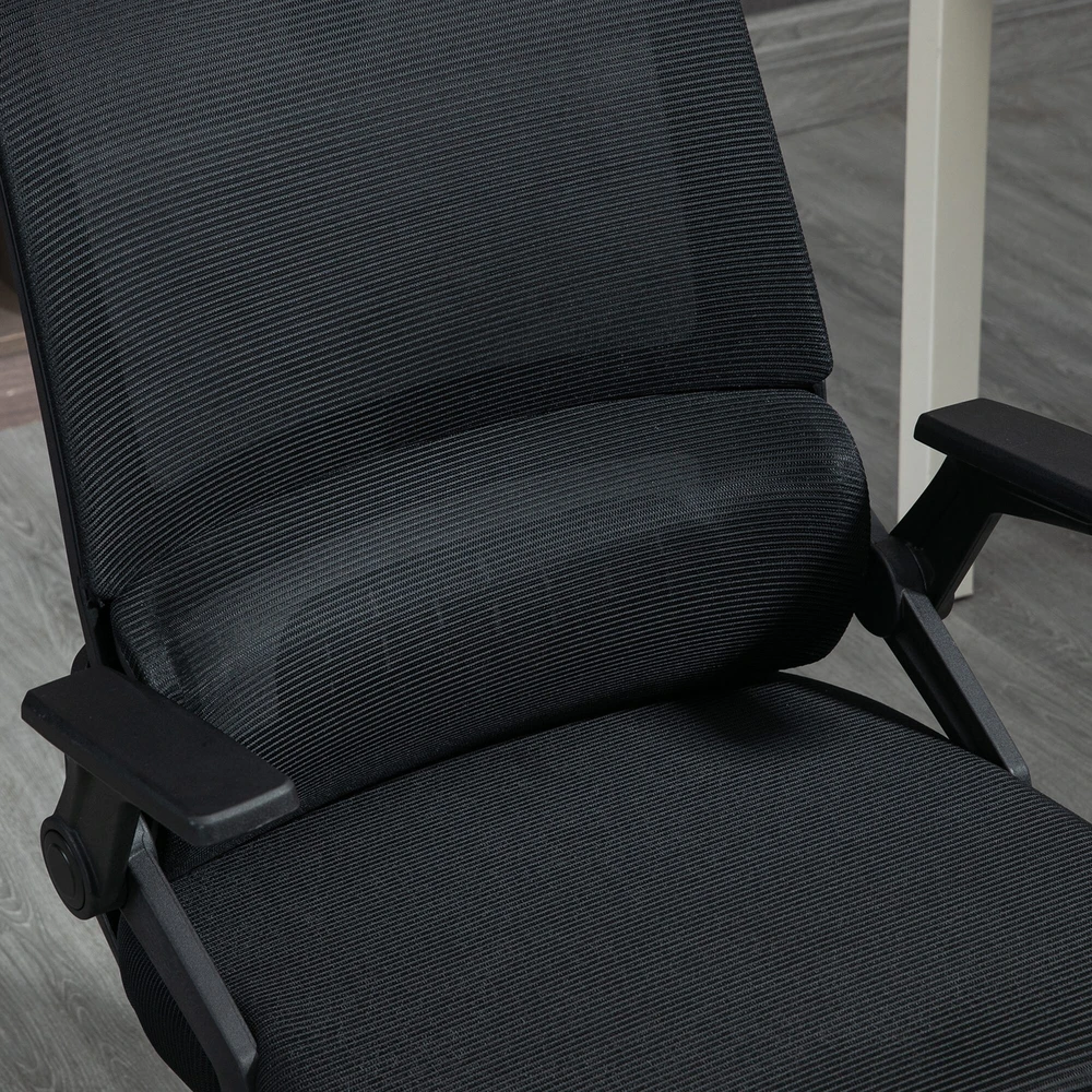 Ergonomiška biuro kėdė Vinsetto, reguliuojama, su galvos atrama, porankiais ir supimosi funkcija, juoda
