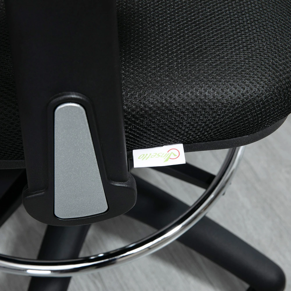 Vinsetto Ergonomiška rašomojo stalo kėdė su kojų atrama 95-115 cm - juoda
