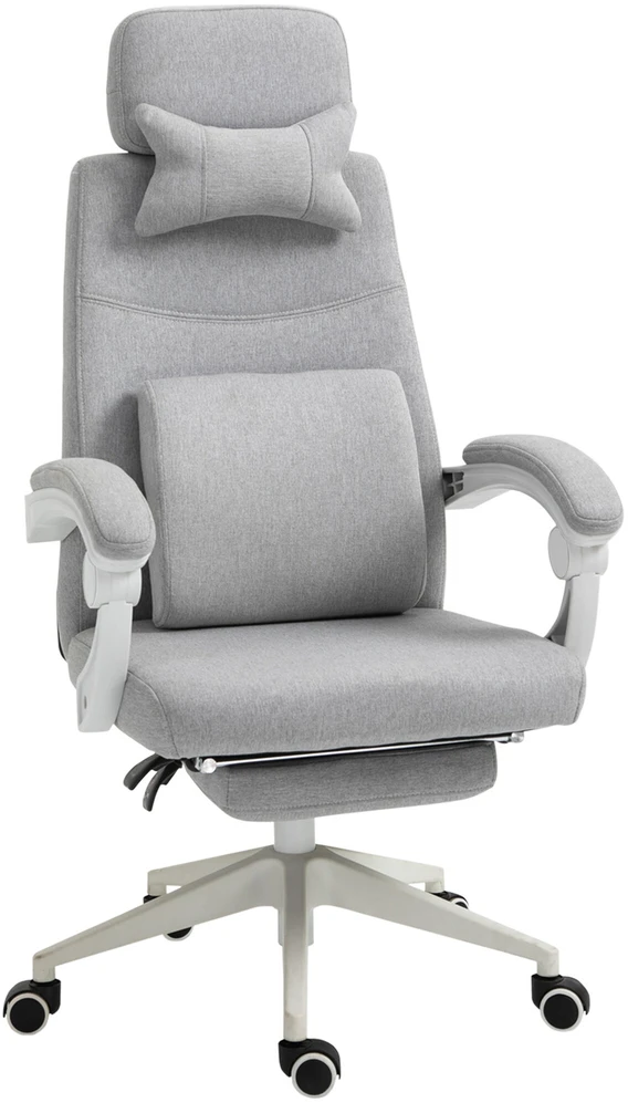 Vinsetto biuro kėdė, žaidimų kėdė, kėdė su ratukais, ergonomiškas dizainas, poliesteris, porolonas, fanera, plastikas, 62 x 68 x 117-127 cm
