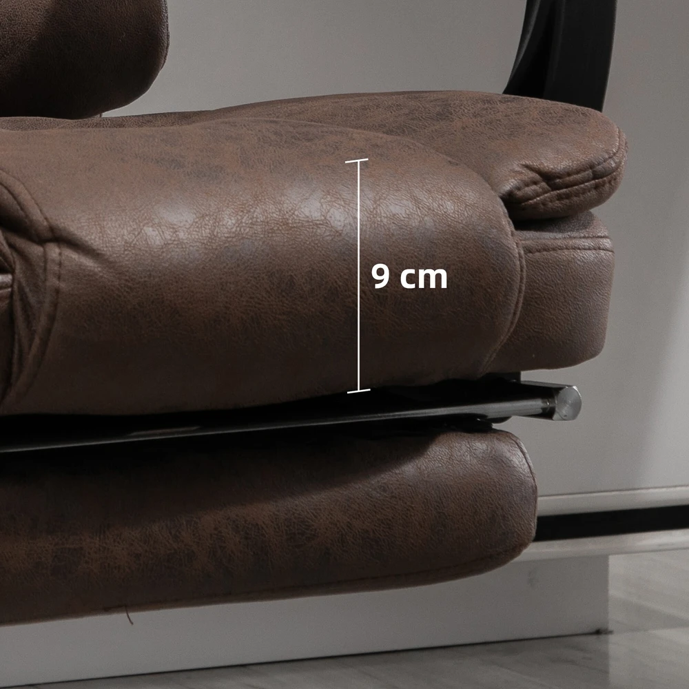 Vinsetto biuro kėdė su masažo funkcija, ergonomiška darbo kėdė su atlošimo ir šildymo funkcija, reguliuojamo aukščio kompiuterio kėdė su kojų atrama, šonine kišene ir pulteliu, ruda
