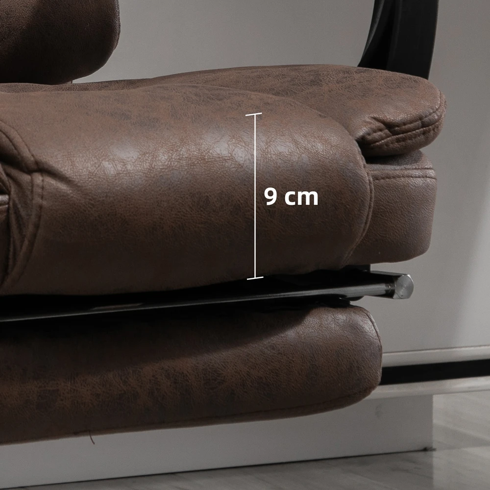 Vinsetto biuro kėdė su masažo funkcija, ergonomiška darbo kėdė su atlošimo ir šildymo funkcija, reguliuojamo aukščio kompiuterio kėdė su kojų atrama, šonine kišene ir pulteliu, ruda
