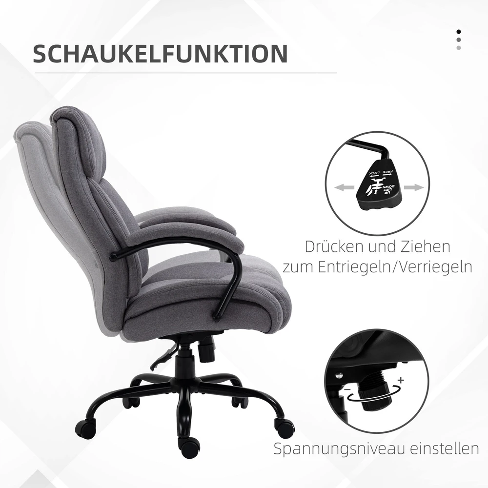 Vinsetto biuro kėdė, darbo kėdė, žaidimų kėdė, sukamoji kėdė, supimosi funkcija, storai paminkštinta, ergonomiška kėdė, keliamoji galia 220 kg