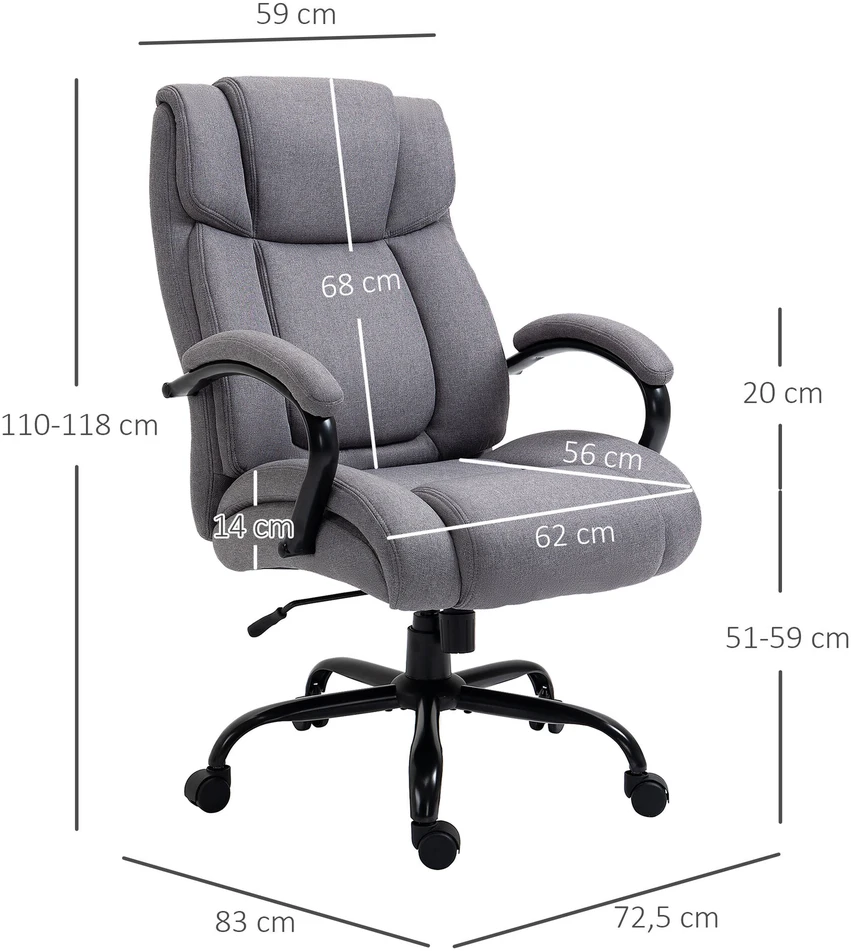 Vinsetto biuro kėdė, darbo kėdė, žaidimų kėdė, sukamoji kėdė, supimosi funkcija, storai paminkštinta, ergonomiška kėdė, keliamoji galia 220 kg