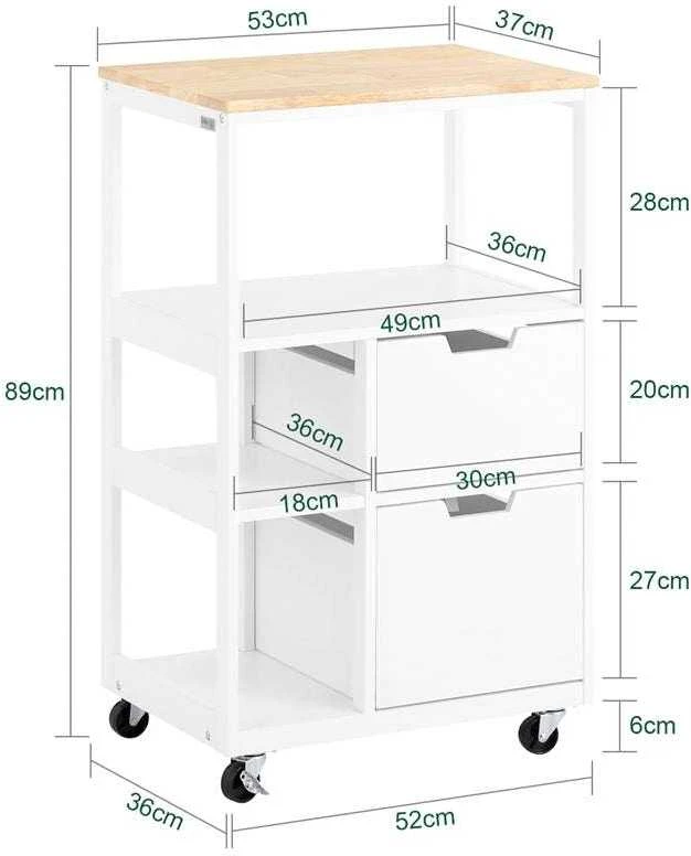 Virtuvės lentyna, SoBuy FKW111-WN, 53x37x89 cm