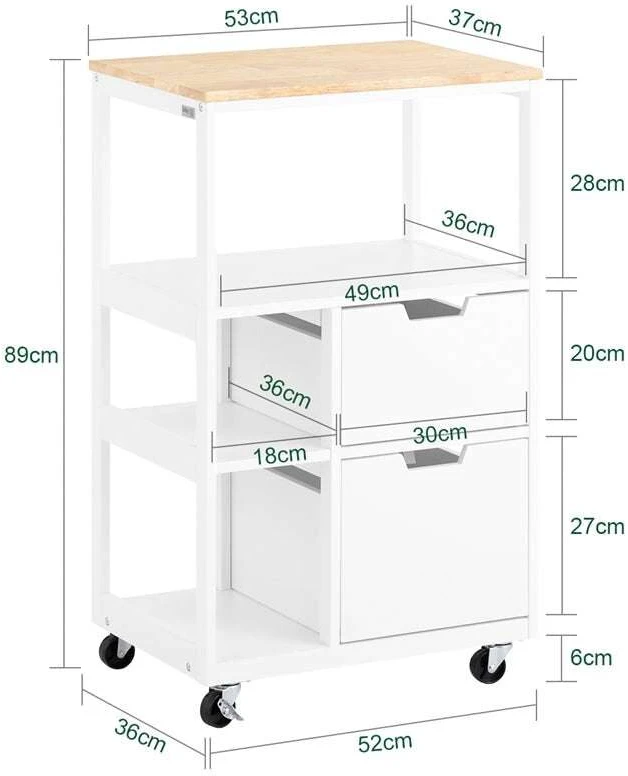 Virtuvės lentyna, SoBuy FKW111-WN, 53x37x89 cm
