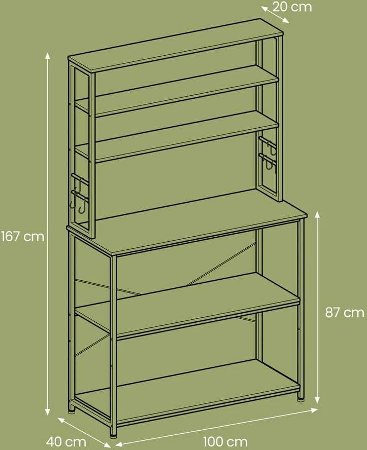 Songmics Virtuvės lentyna 40x100x167 cm