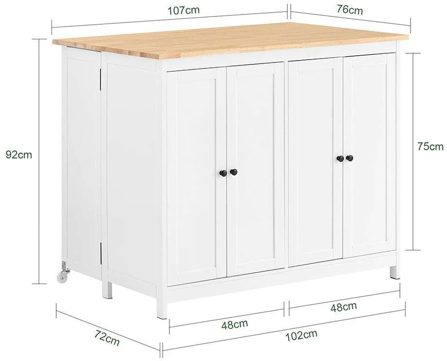 Sobuy Virtuvės salos Virtuvės spintelės Sideboard Darbo stalas Baro stalas KNL10-WN