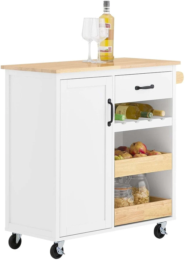 Virtuvės vežimėlis, SoBuy FKW131-WN, 92x42x87 cm, baltas