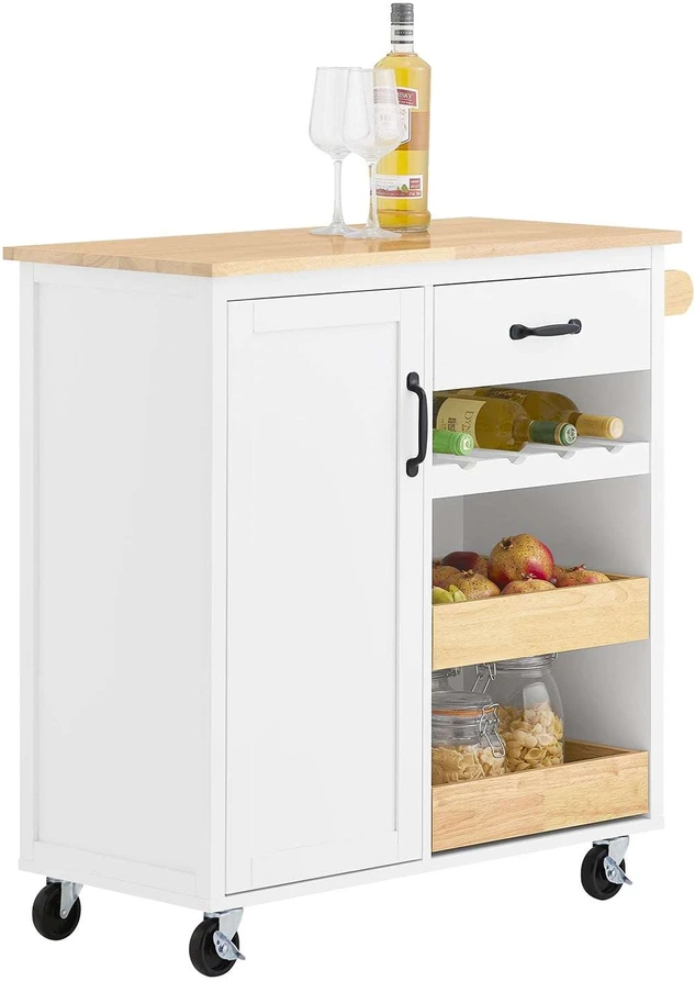 Virtuvės vežimėlis, SoBuy FKW131-WN, 92x42x87 cm, baltas