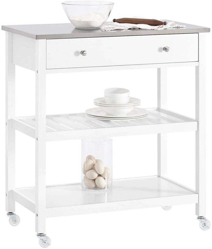 Virtuvės vežimėlis, SoBuy FKW47-II-W, 81x90x45 cm, Baltas