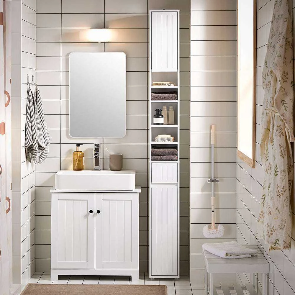 Vonia spintelė, SoBuy BZR160-W, 20x20x180 cm