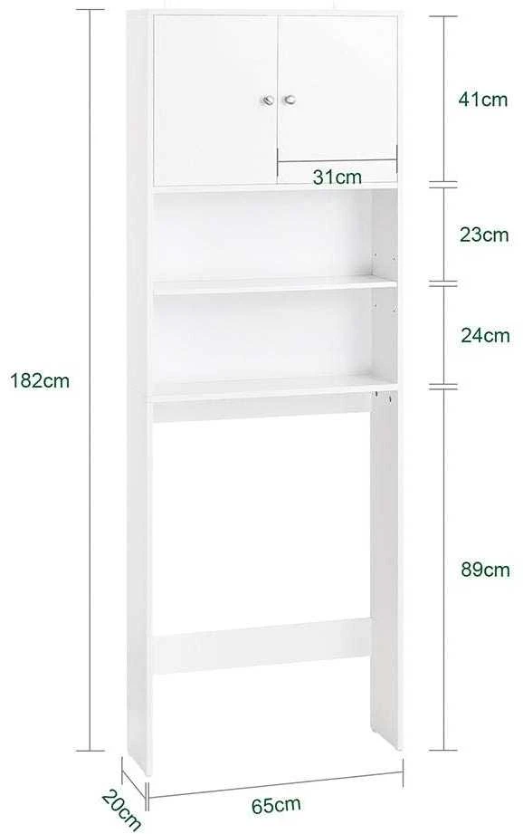 Vonia spintelis, SoBuy BZR165-W, 65x20x182 cm