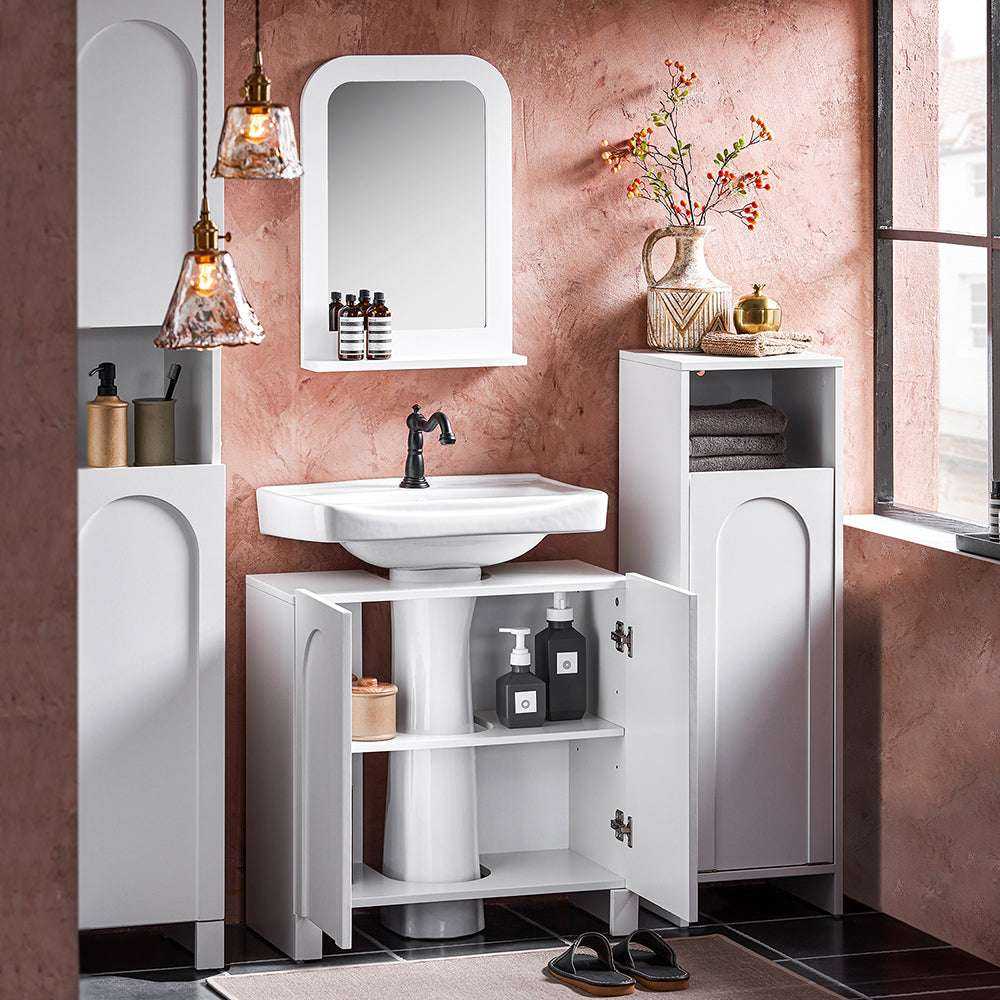 Sobuy Vanity Unit Vonios kambario baldai su 2 durimis BZR164-W