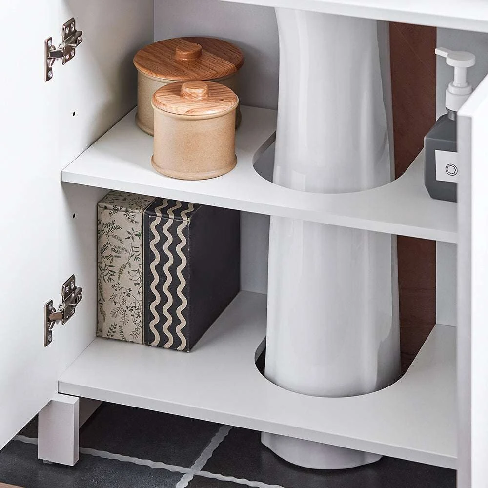 Sobuy Vanity Unit Vonios kambario baldai su 2 durimis BZR164-W