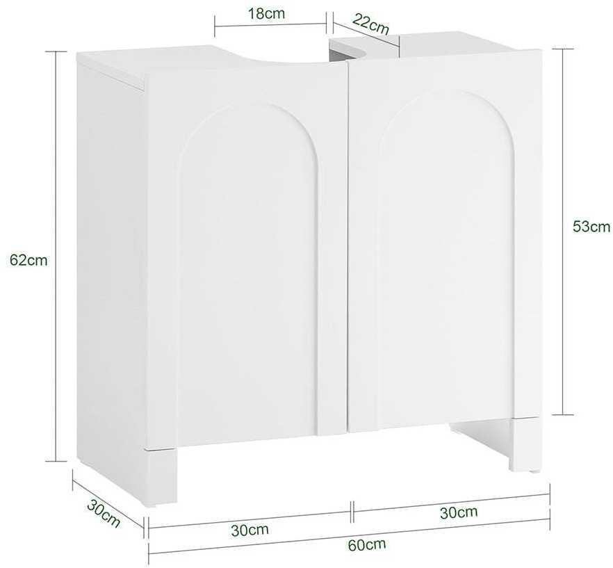 Sobuy Vanity Unit Vonios kambario baldai su 2 durimis BZR164-W