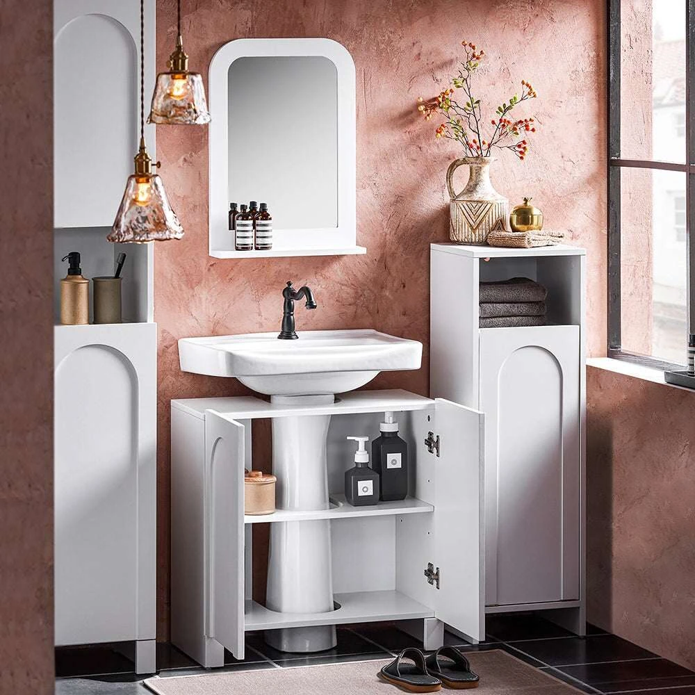 Sobuy Vanity Unit Vonios kambario baldai su 2 durimis BZR164-W