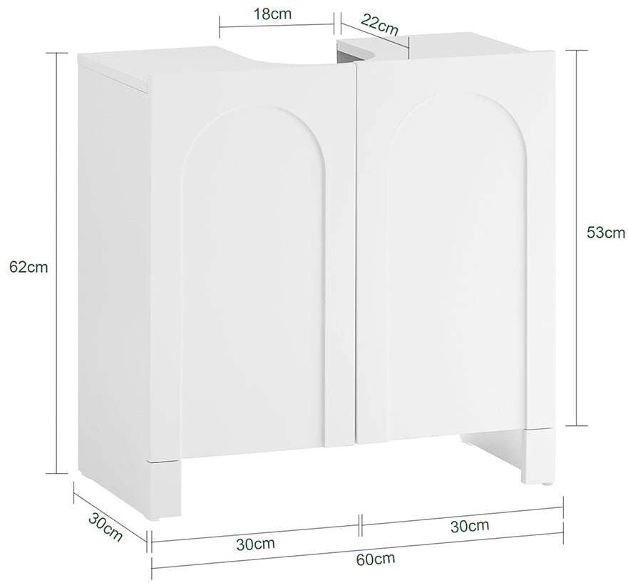 Sobuy Vanity Unit Vonios kambario baldai su 2 durimis BZR164-W
