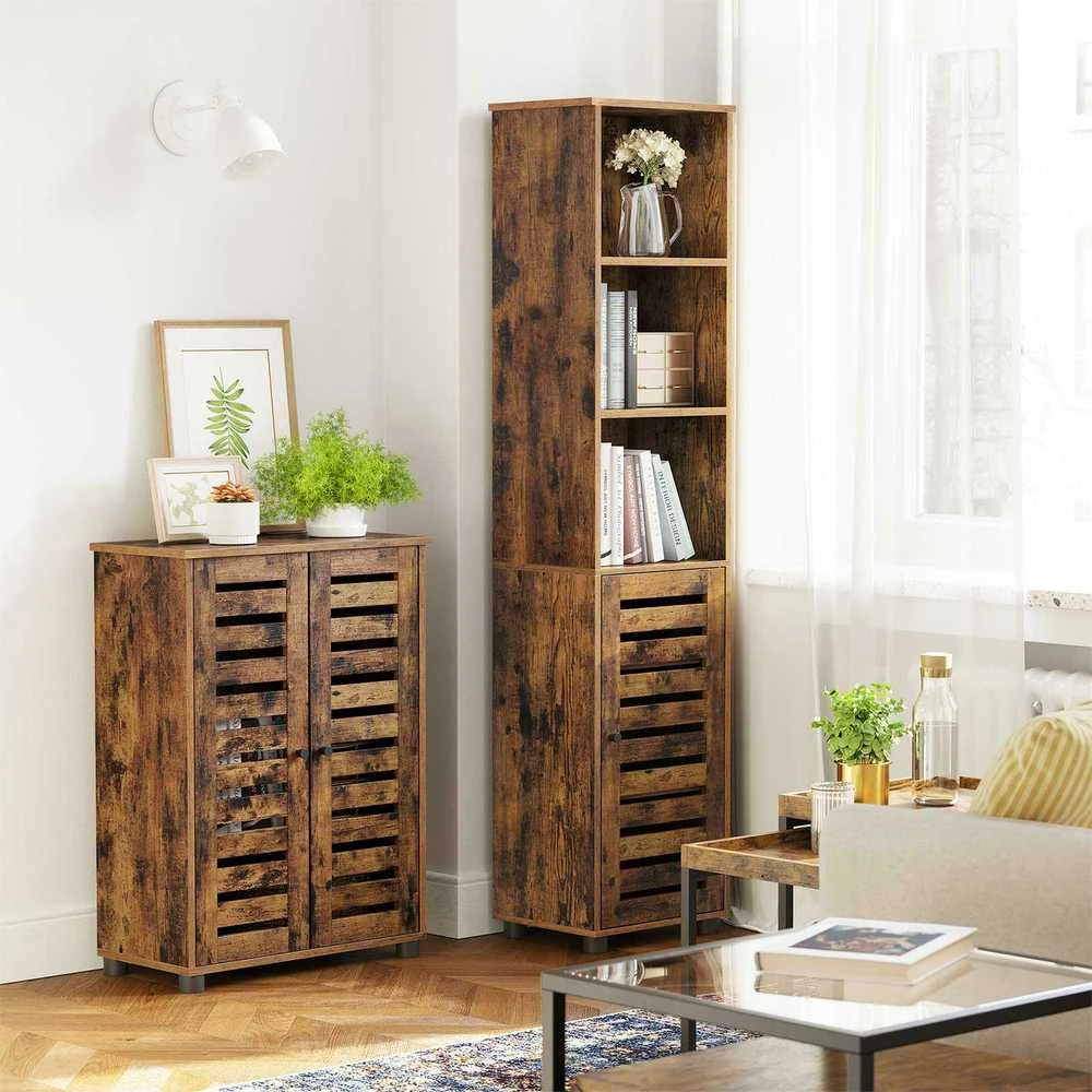 Songmics Vasagle Badezimmerschrank vintagebraun