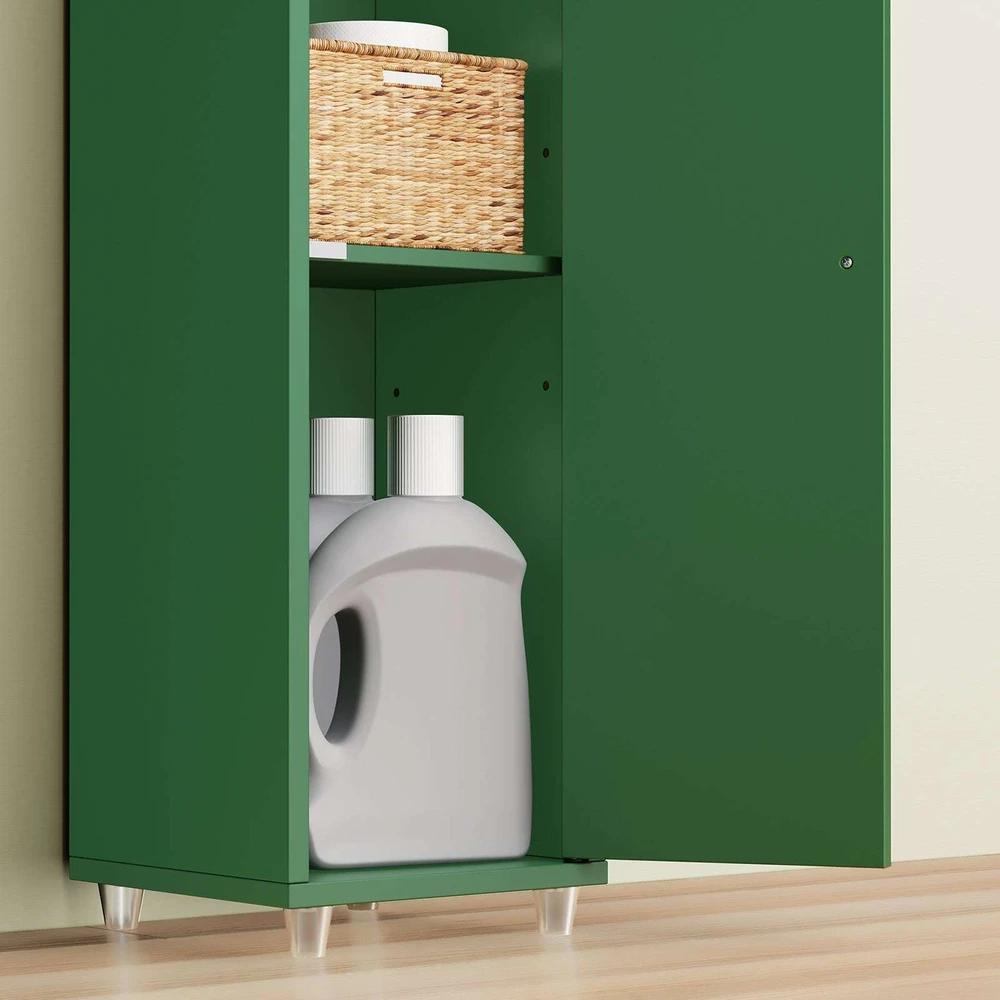 Vonios spintelė, SoBuy BZR34-II-SY, 20x20x180 cm, Tamsiai žalia