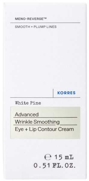KORRES Baltas PINE ADVANCED WRINKLE SMOOTHING akių ir lūpų kontūro kremas, 15 ml