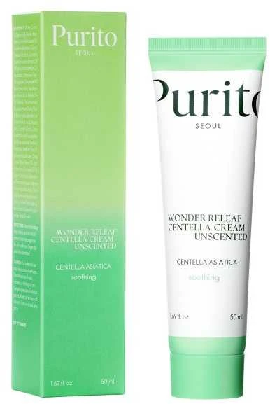 Purito Centella Unscented Recovery Cream raminamasis veido kremas jautriai odai, 50 ml