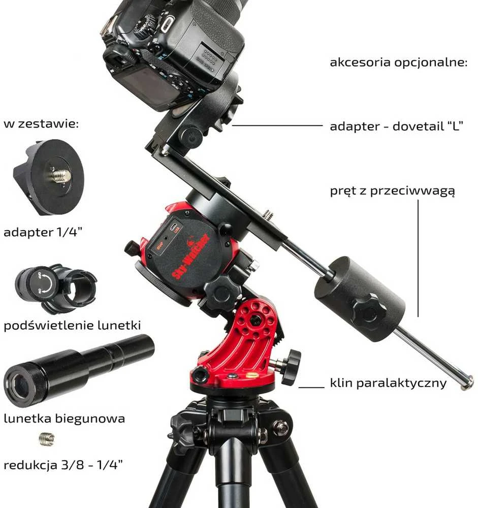 „Star Adventurer MINI“ astrofotografijos galvutė