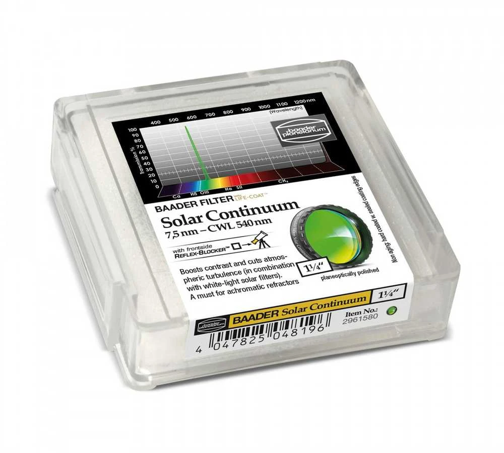 Beta Filtras Baader Planetarium 7.5 nm Solar Continuum (540 nm) 1,25``