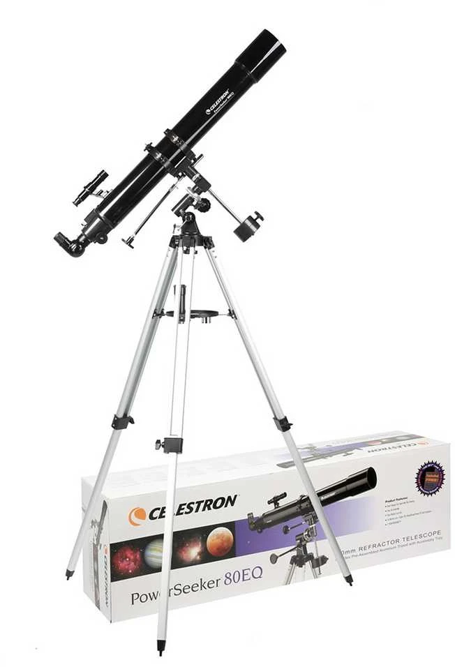 Teleskopas - Celestron PowerSeeker 80EQ 225x Juodas