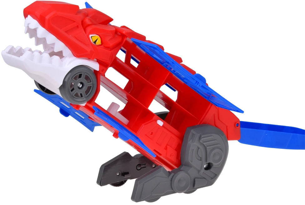 Jokomisiada 2-in-1 foldable DINOSAUR car and garage launcher + signs and springs ZA6616