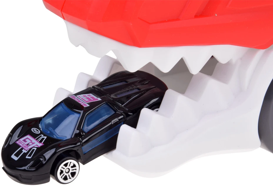 Jokomisiada 2-in-1 foldable DINOSAUR car and garage launcher + signs and springs ZA6616